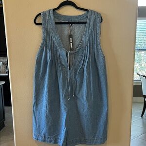 Steve Madden Light Blue Denim Sleeveless Tunic
